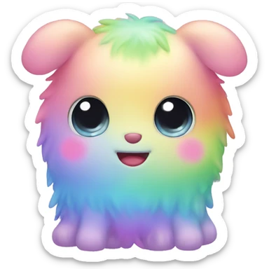 pastel rainbow kawaii creature  sticker