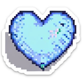 A pixel art style image of a heart. sticker