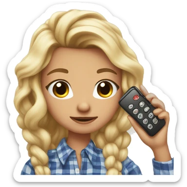 plaid shirt and phone vibes less eyebrow action  sticker