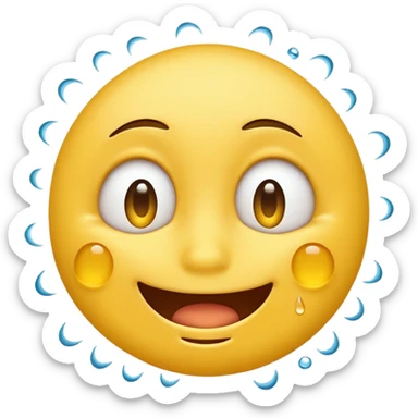 😊🥺 these emojis but with flies around it and its happy yellow face emoji sticker