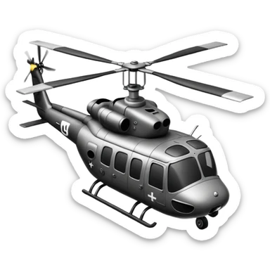 WW2 style helicopter with smoke sticker