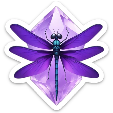 dragonfly inside a purple crystal sticker