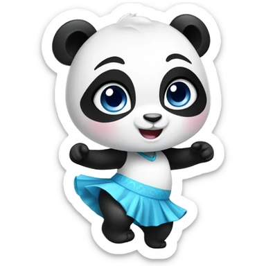 Female blue eyed baby panda dancing sticker