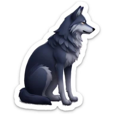 lone wolf twilight moon sticker