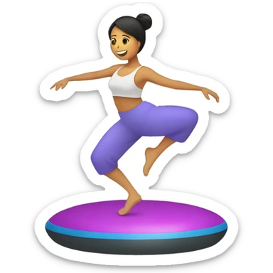 Filipina balancing on bosu standing sticker