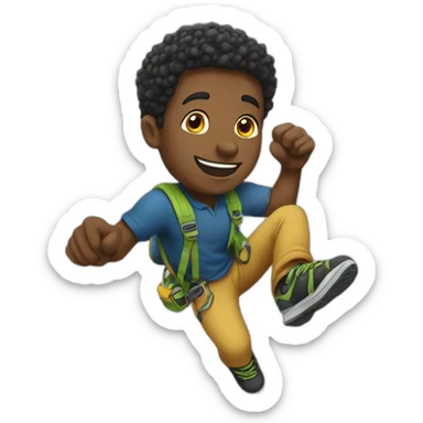 black man climbing to success sticker