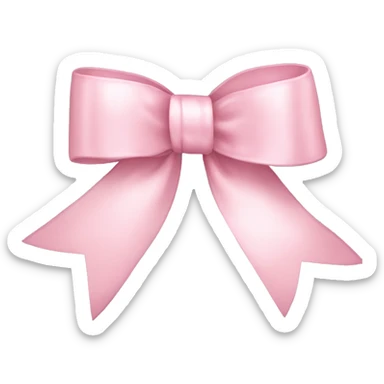 light pink ribbon bow sticker