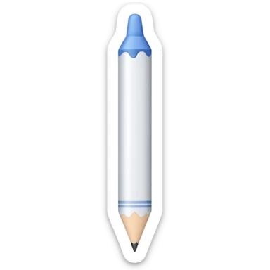 white colored crayon with a sharp white tip sticker