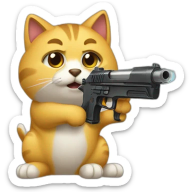 cat with gun like doge_gun emoji (doge gun https//emoji.gg/emoji/1311-doge-gun) sticker