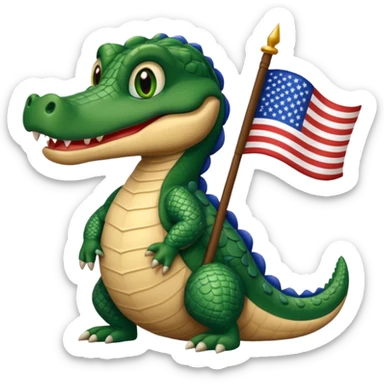Gator with American flag sticker