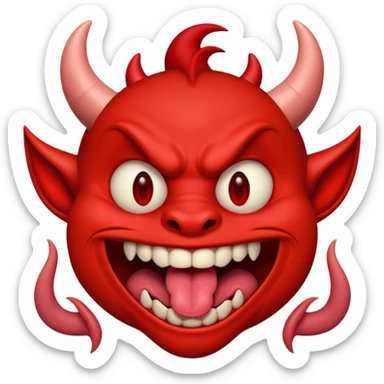 Demon with tongue out sticker