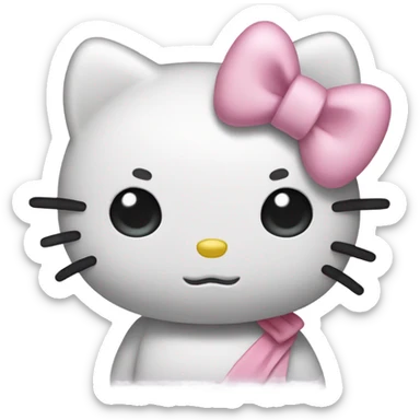 Hello kitty but the bow is pastel pink sticker