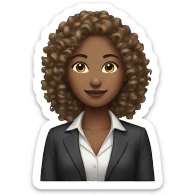 Corporate Girly curly hair sticker