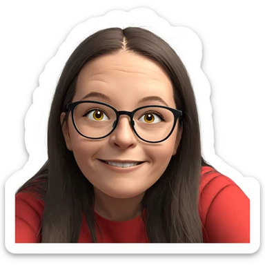 smiling girl with glasses sticker