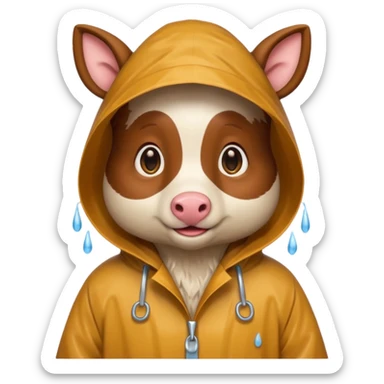 Raincoat Farm Animal sticker
