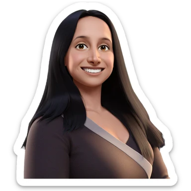 smiling girl with black hair sticker