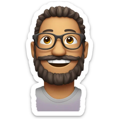 Smilie face with horn-rimmed glasses and a beard sticker