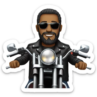 bearded man riding a harley sticker
