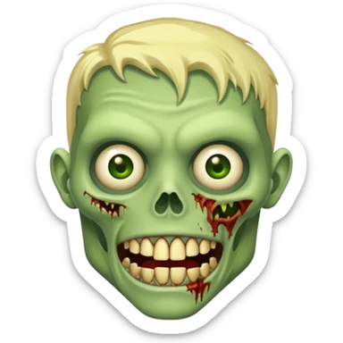 Zumbi verde com dente dourado um pouco humano sticker