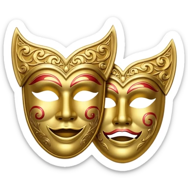 Tragedy and comedy mask sticker