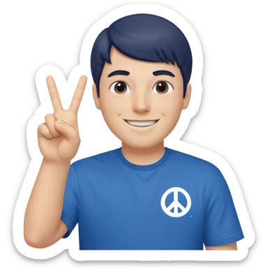 Mr Beast doing this sign "✌️" sticker
