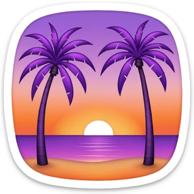florida plam trees and sunset sticker
