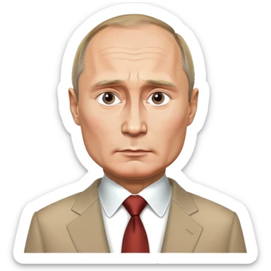 Vladimir Putin portrait with stern expression sticker