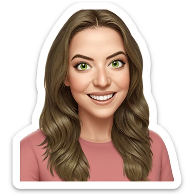 smiling girl with green eyes sticker