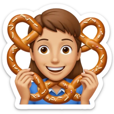 Train with pretzels sticker