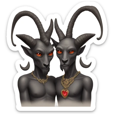 Baphomet and the lovers card sticker