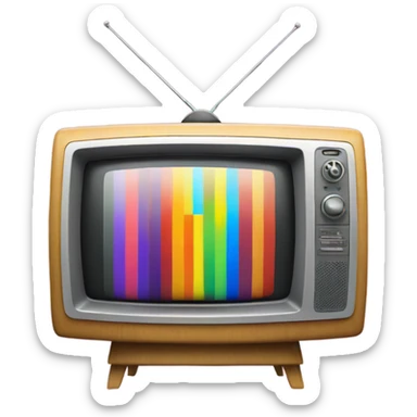 Television with vertical colors bars sticker