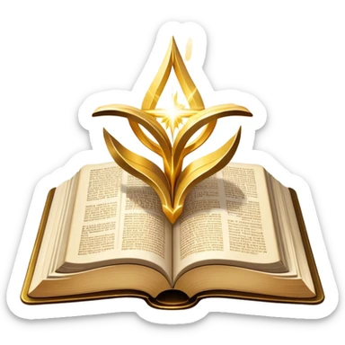 The Holy Bible Book Flipped Open With Glorious Divine Gold Shine beaming out of it  sticker