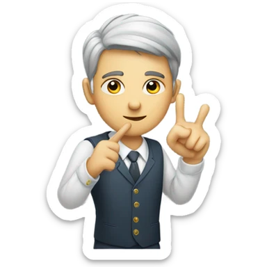 person that is putting a finger on his watch  sticker