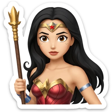 Wonder Woman holding baton sticker
