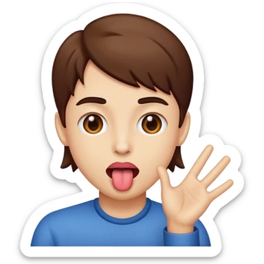 Tongue out hands to the side sticker