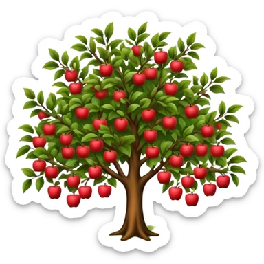 apple tree with only a few apples sticker