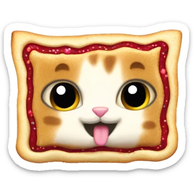 A cat with a poptart body sticker