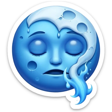 cracked sleepy moon leaking blue dream smoke sticker