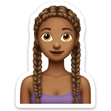 brown skined girl with braids and is wearing s tube top sticker
