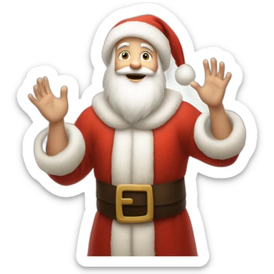 Full height Actively gesturing with hands pale skin Santa Claus sticker