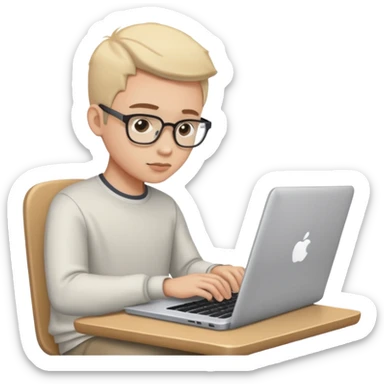 A person typing/creating content on their laptop sticker