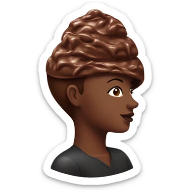 Chocolate ice cream on a woman’s head  sticker
