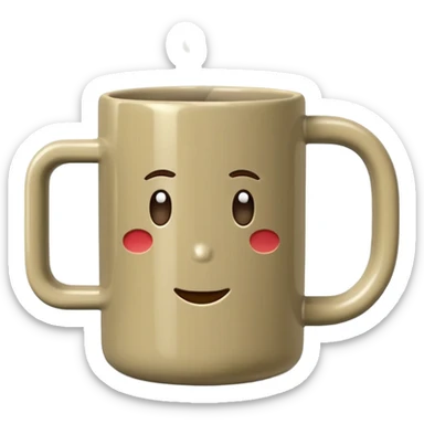 khaki coffee mug sticker