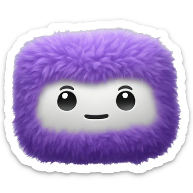 Fluffy purple pillow sticker