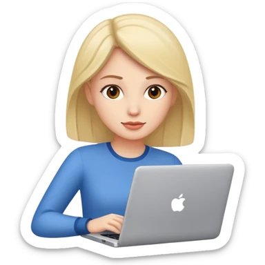 Could you please make an emoji of a community manager woman with a laptop or iphone? sticker