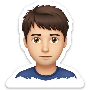 Man with messy fringe sticker