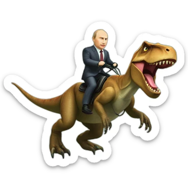 Putin ride a trex sticker