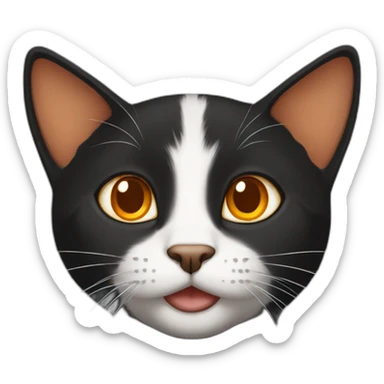 Black female cat, with a Little bit orange and White colour  sticker