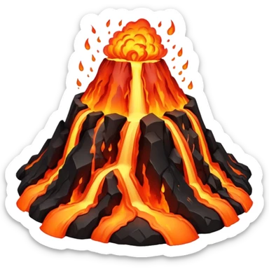 volcano big lava eruption no smoke sticker
