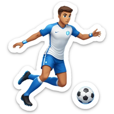 soccer player with a glowing laser beam effect sticker